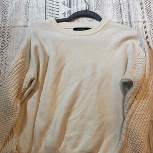 ZESICA Women's Cream Crewneck Sweater